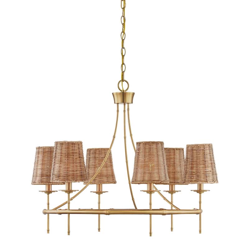 Savoy House 1-3961-6 Ashbury 6 Light 30" Wide LED Chandelier - Warm Brass
