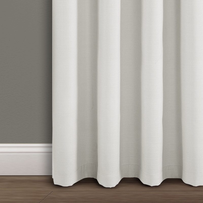 Porch & Den Limpus Faux Linen Grommet Top Blackout Curtain Panel