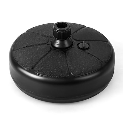 27 lbs Fillable Round Umbrella Base Stand for Yard Garden Poolside - 14.5" x 7.5" (Dia. x H)