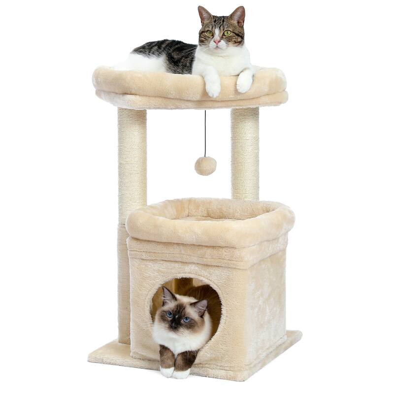 Indoor Small Natural Sisal Plush Cat Tower