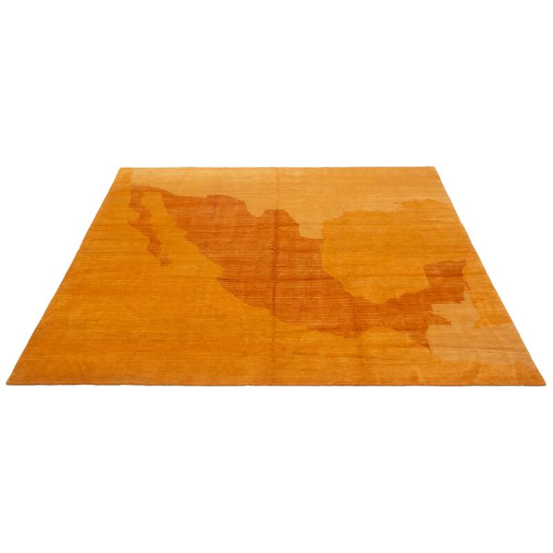ECARPETGALLERY Hand-knotted Opulence Light Orange Wool Rug - 9'10 x 9'10