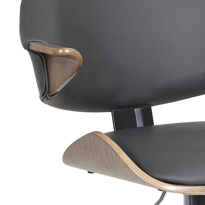 Somette Curved Back Adjustable Height Stool, Gray