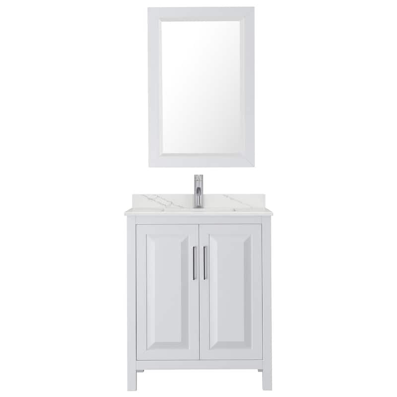 Daria 30-inch Single Vanity, Single Hole Quartz Top, 24-inch Mirror