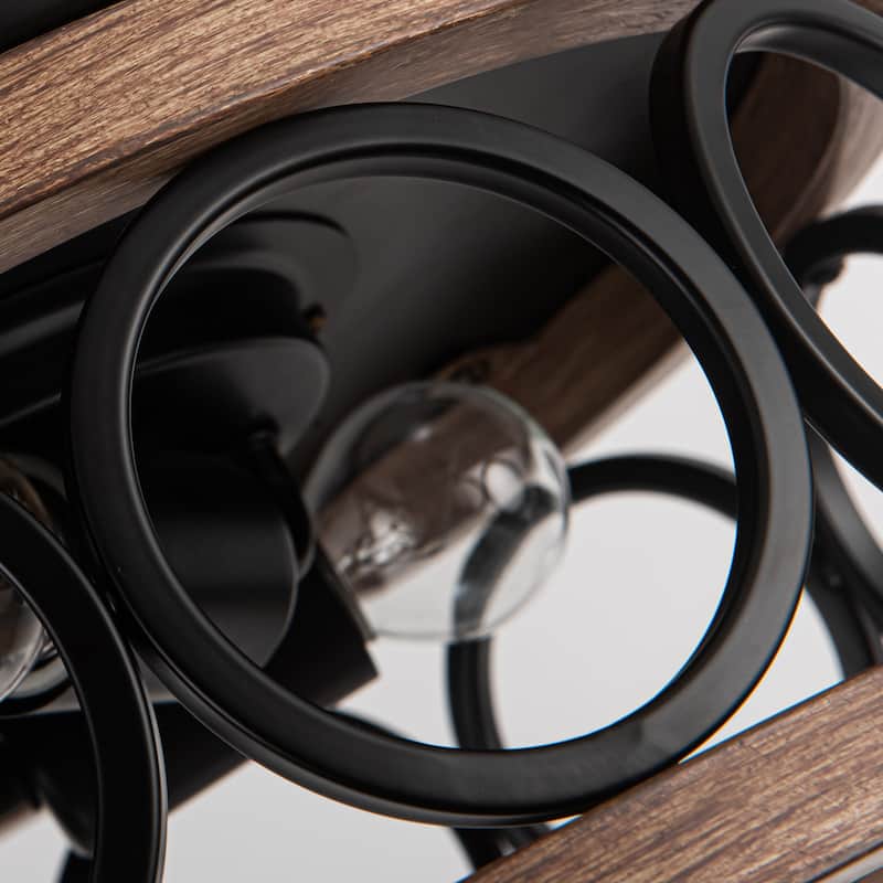 36" Indoor Black Retractable Ceiling Fan with Light and Wall Control