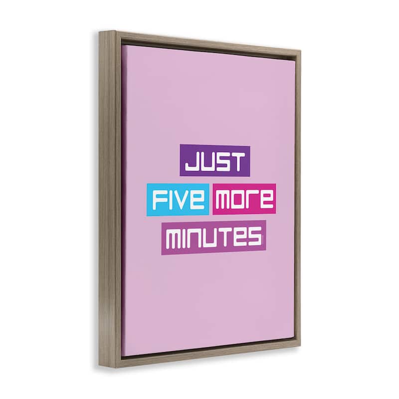 Stupell Just Five Minutes Gamer Framed Floater Canvas Wall Art Design By Yass Naffas Designs