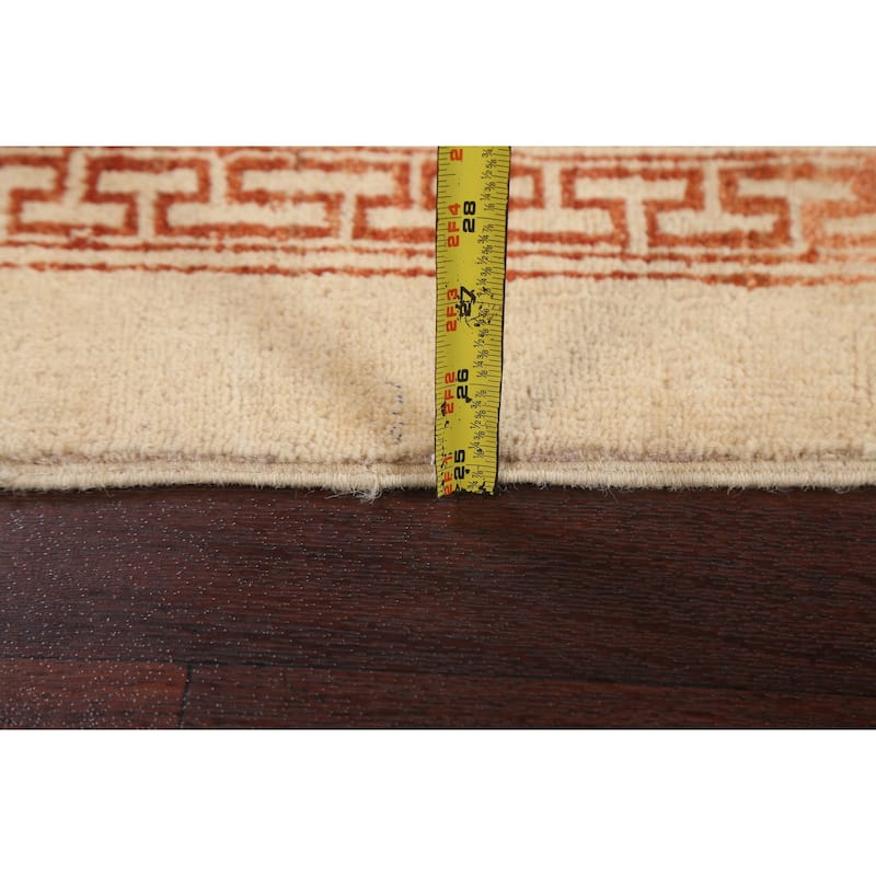 Bordered Geometric Gabbeh Kashkoli Oriental Area Rug Wool Hand-knotted - 3'0" x 5'2"