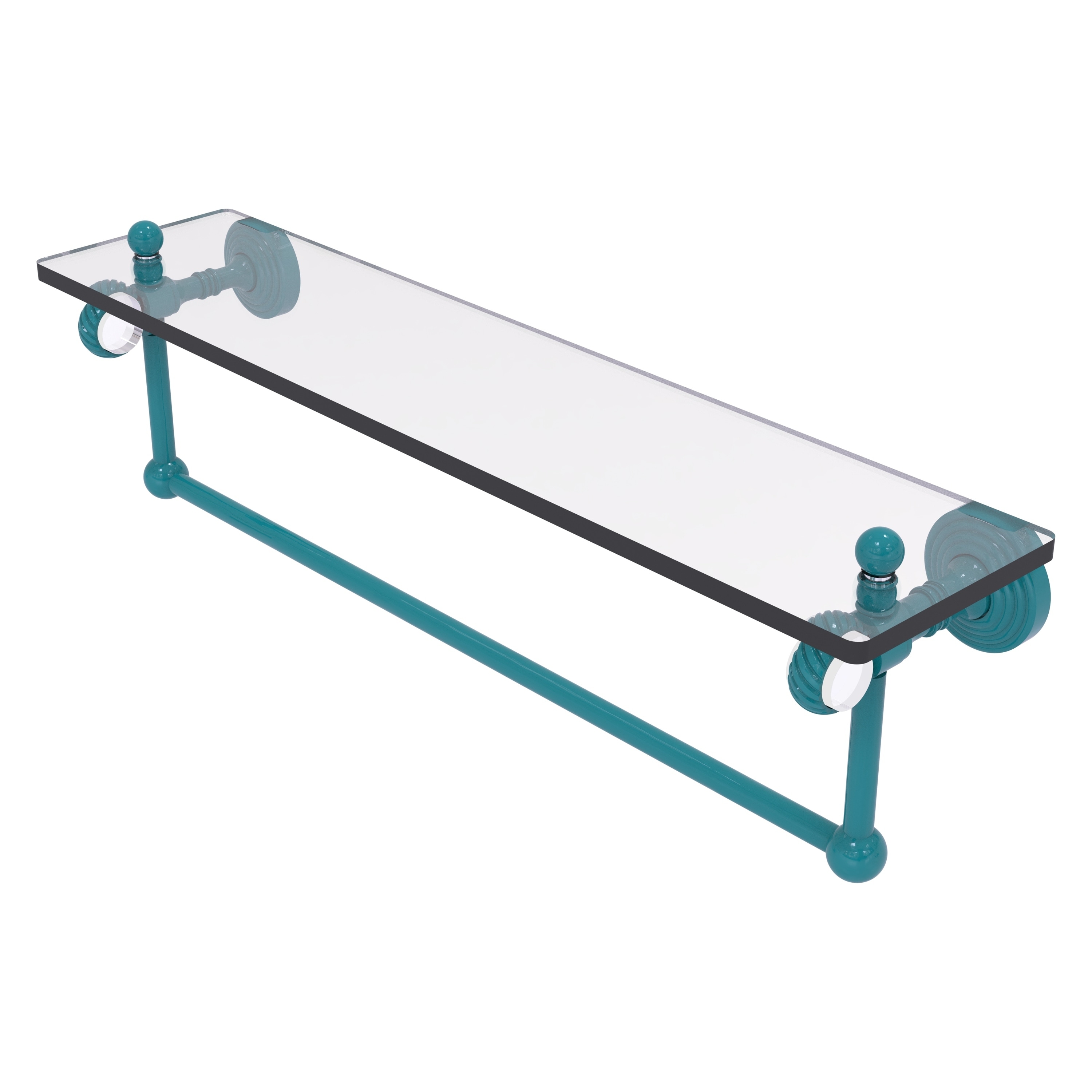 Allied Brass Pacific Grove Collection 16 Inch Glass Shelf with Towel Bar and Twisted Accents
