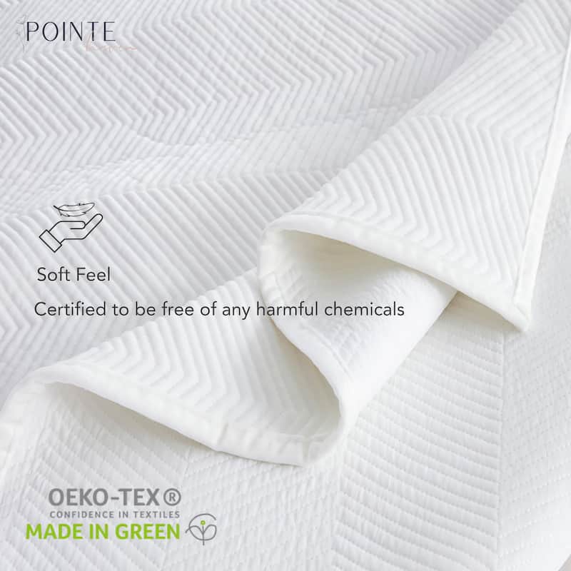 Pointehaven Heavy-Weight Oversized Chevron Design Velvet Quilt Sets