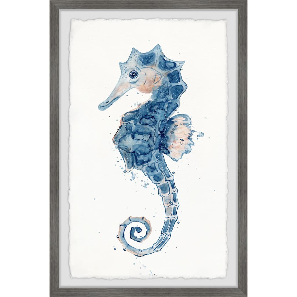 The Little Seahorse Framed Wall Art, Coastal Serenity - Tranquil Ocean-Inspired Wall Décor