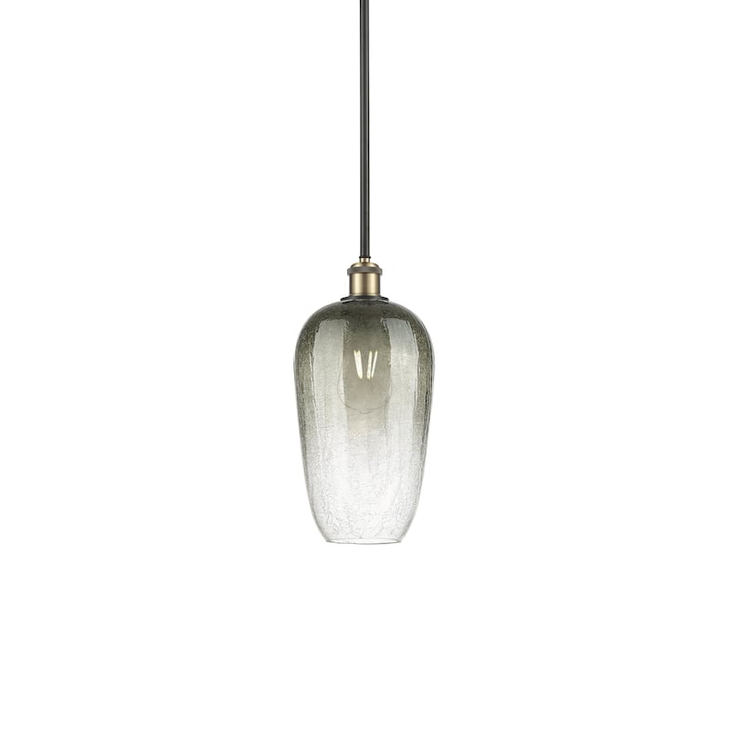 Innovations Lighting 516-1S-15-7 Brookhaven Flute Pendant Brookhaven - Black Antique Brass / Slate