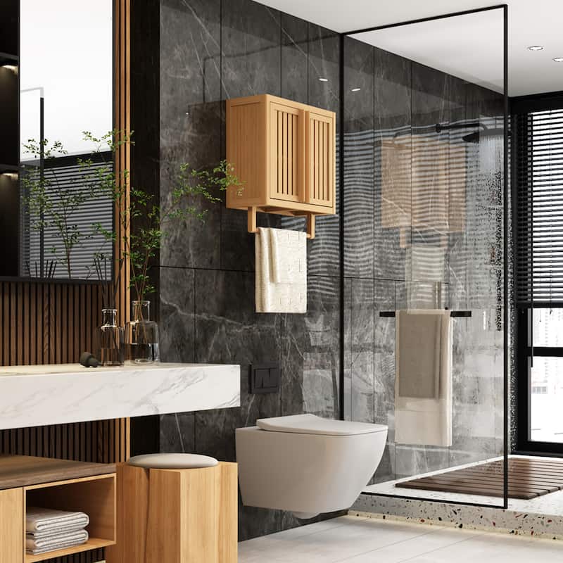 Bathroom Bamboo Wall Cabinet