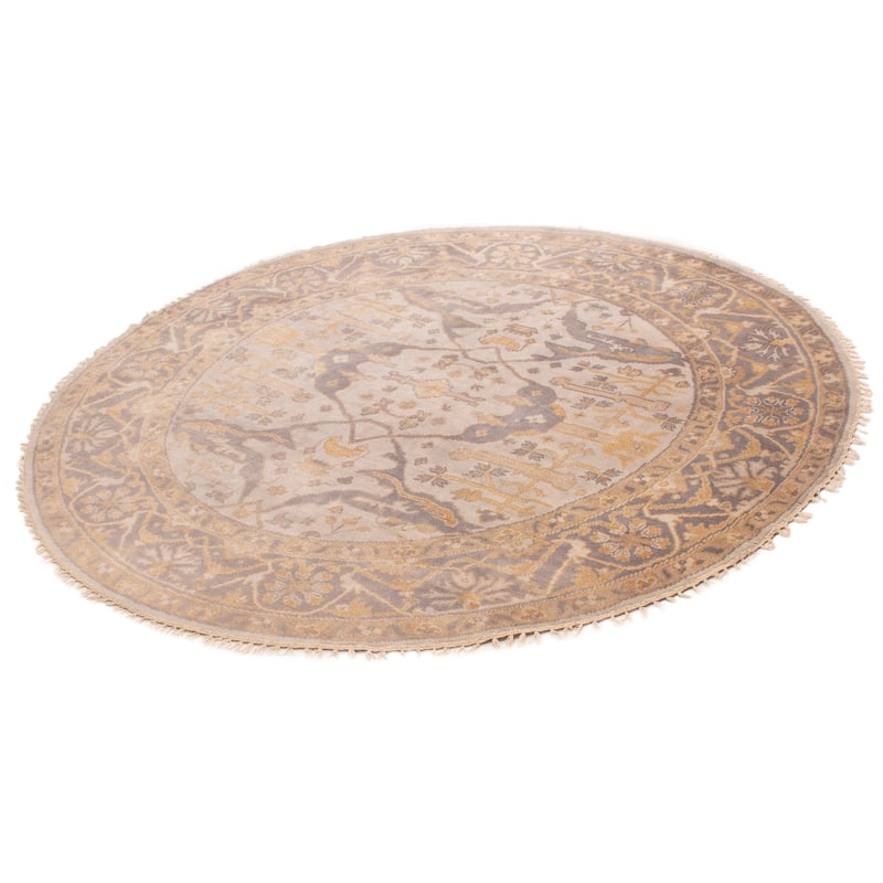ECARPETGALLERY Hand-knotted Royal Oushak Light Grey Wool Rug - 7'10 x 7'10