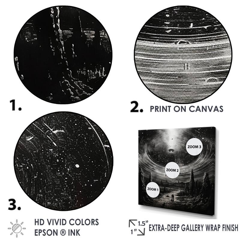 Designart "Minimalism Sci Fi Ufo" Ufos Framed Wall Art Prints