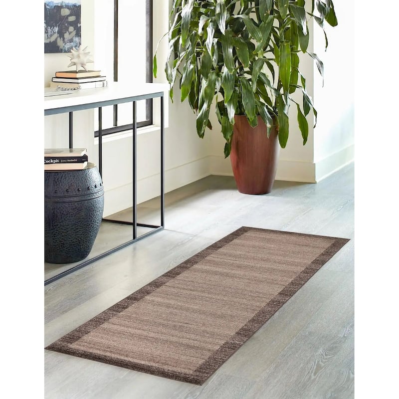 Contemporary Weby Collection Area Rug - 2'7"x10' - Light Brown