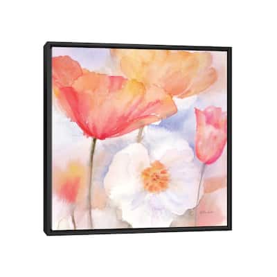 iCanvas "Watercolor Poppy Meadow Pastel I" by Cynthia Coulter Framed Canvas Print