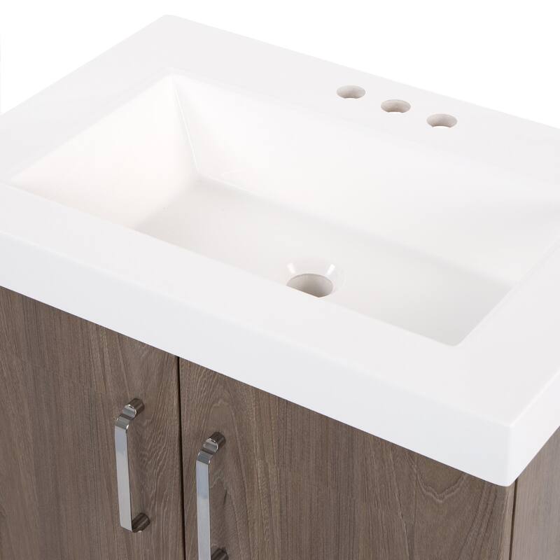 Callen 24" 2-Door Bathroom Vanity With White Sink Top