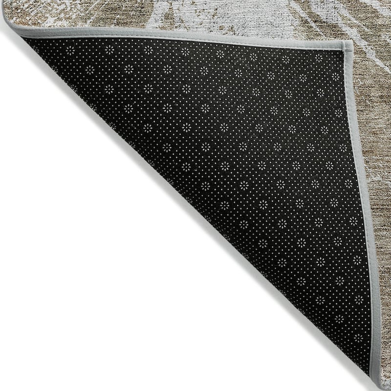 Machine Washable Indoor/ Outdoor Chantille Modern Tree Grain Rug