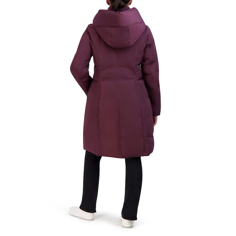 Cole Haan Women's Bib Insert Mid-Length Puffer Coat