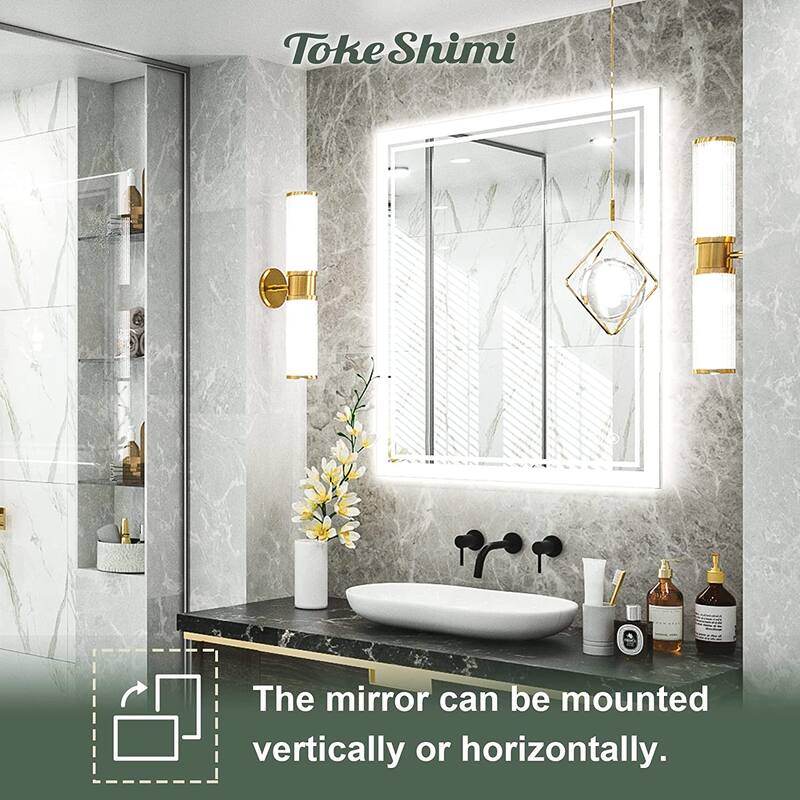 TokeShimi LED Bathroom Vanity Mirror, Anti-Fog Dimmable Wall Mirror