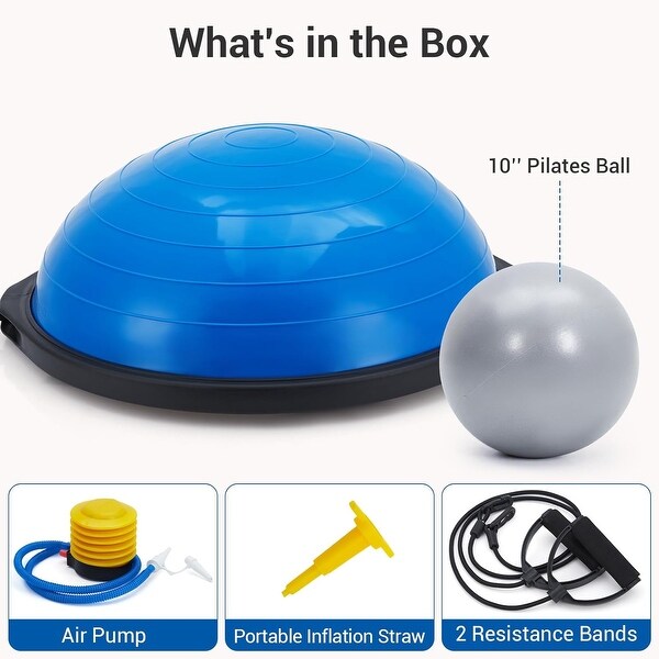 23/25in Balance Ball, 1600 lbs Half Exercise Ball with Nonslip