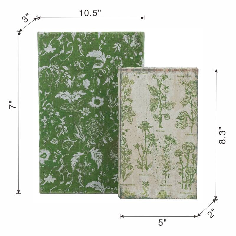 Decorative Book Boxes with Rustic Floral Patterns