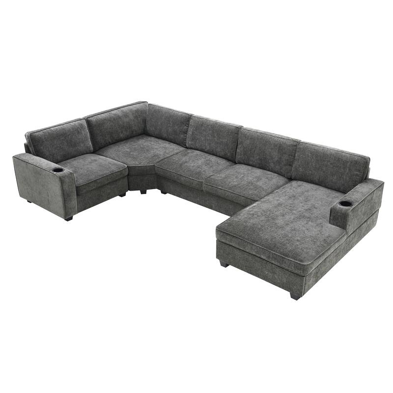 Merax 119*67" U Shaped Chenille Sectional Sofa