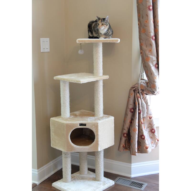 Real Wood 3 Tier Cat Tree, Armarkat Scratch furniture A5201