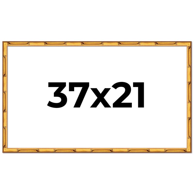 37x21 Frame Gold Bamboo Picture Frame Modern Photo Frame Includes UV Acrylic Shatter Guard Front Acid Free Foam Backing Board