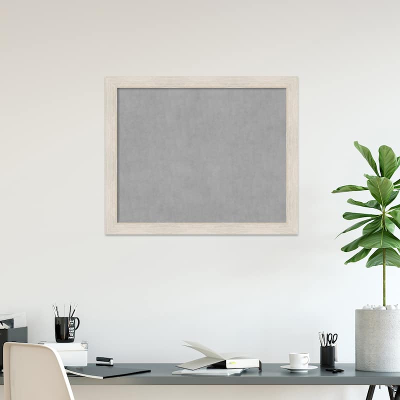 Amanti Art Hardwood White Wash Framed Magnetic Board