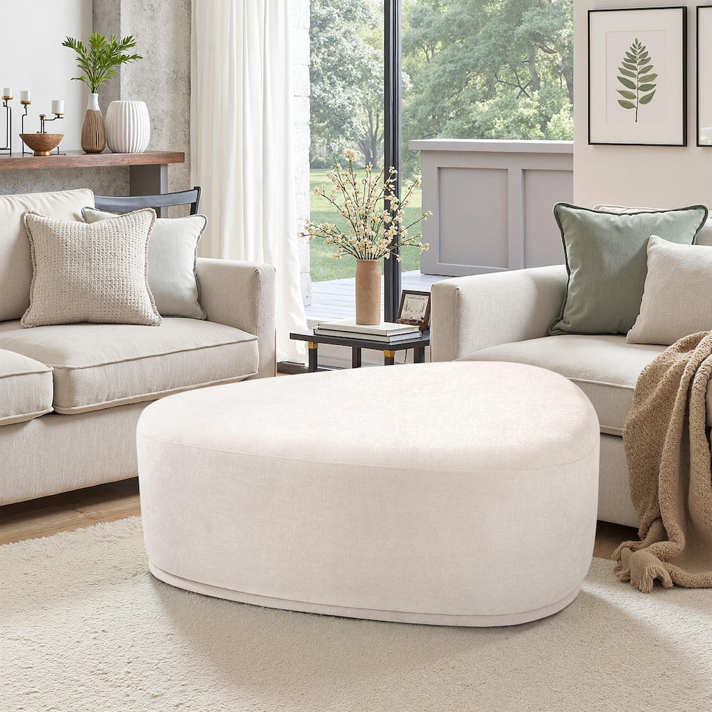 Modern Triangular Upholstered Accent Ottoman