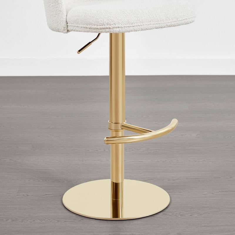 Spruce & Spring Joseph Modern Adjustable Swivel Counter Bar Stools with Back and Arched Footrest