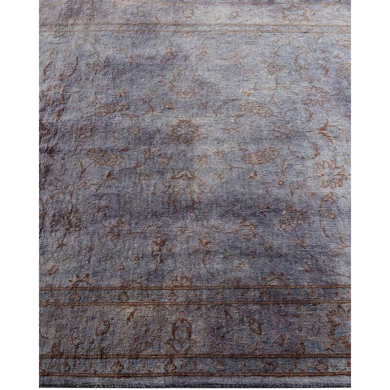 Overton Hand Knotted Wool Vintage Inspired Modern Contemporary Overdyed Purple Area Rug - 3' 3" x 5' 5"