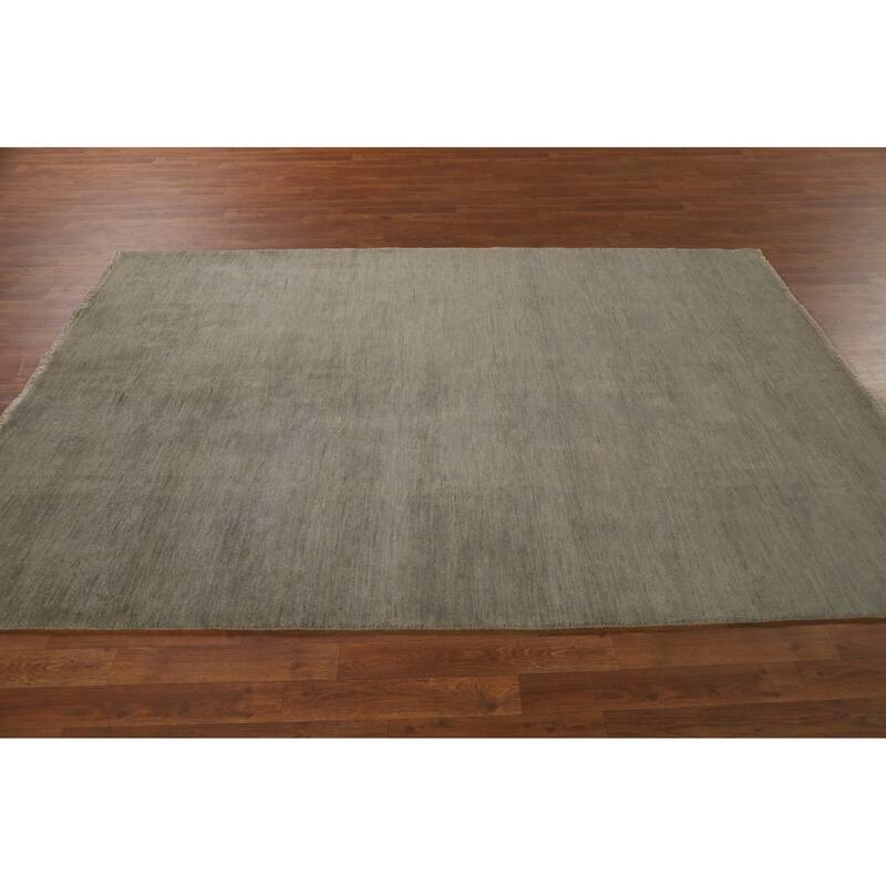 Gabbeh Modern Area Rug Handmade Green Oriental Wool Carpet - 5'7" x 8'0"
