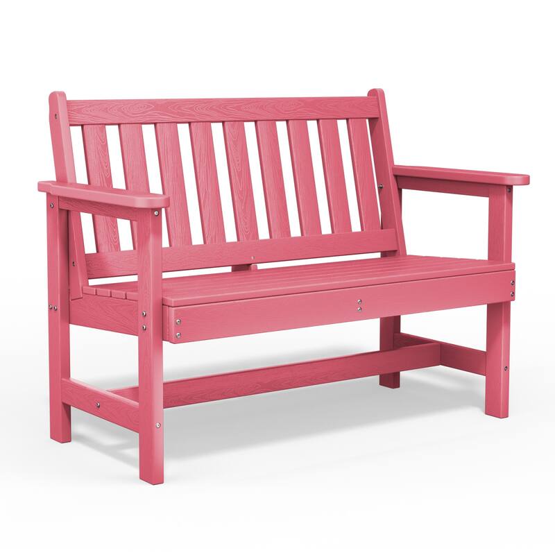 Outdoor 2-Person Garden Bench 42.92-in W x 35.83-in H - Pink