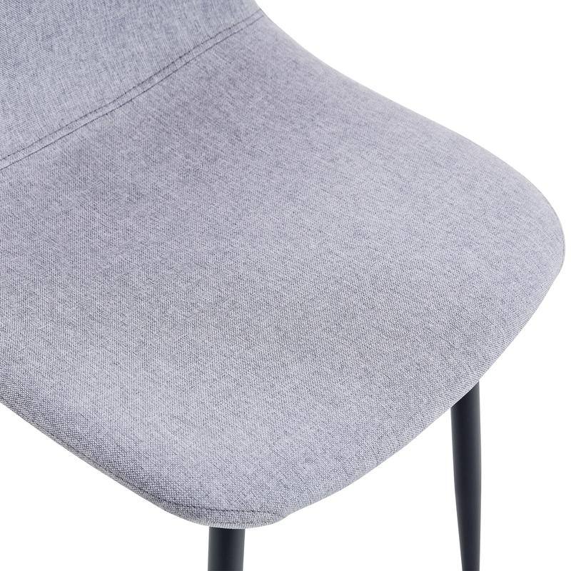 Set of 4 Modern Fabric & Metal Spoon Chairs - Minimalist Scandinavian Design