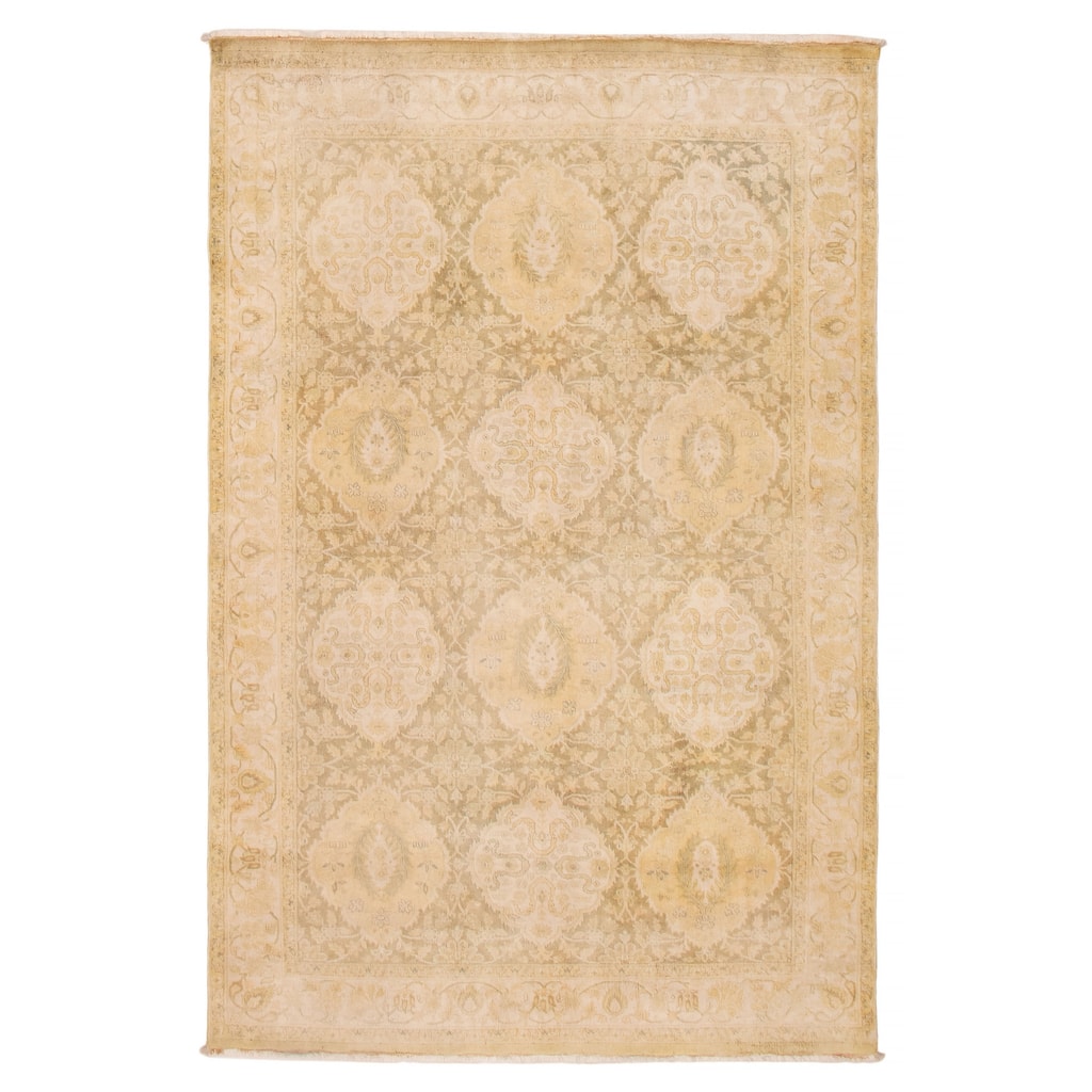 ECARPETGALLERY Hand-knotted Jamshidpour Olive Wool Rug - 5'6 x 8'5