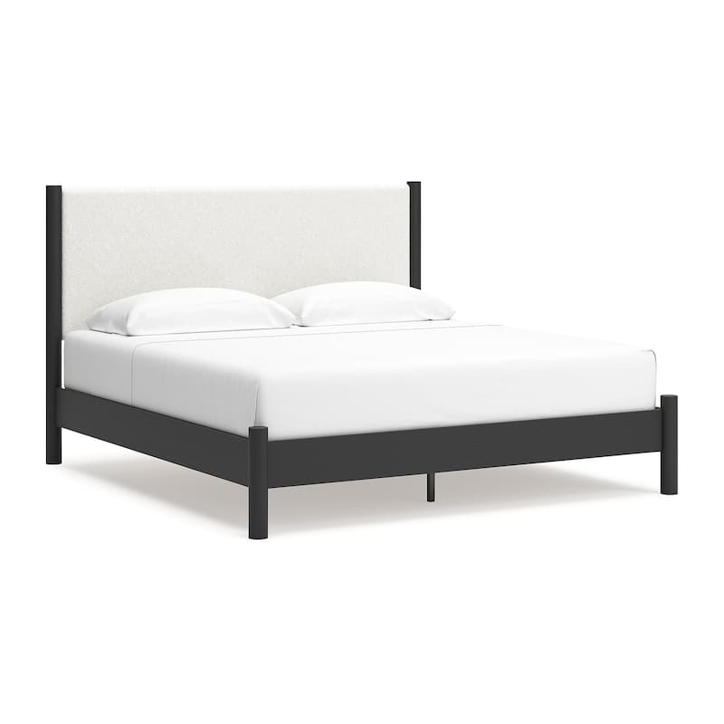 Signature Design by Ashley Cadmori Upholstered Panel Platform Bed