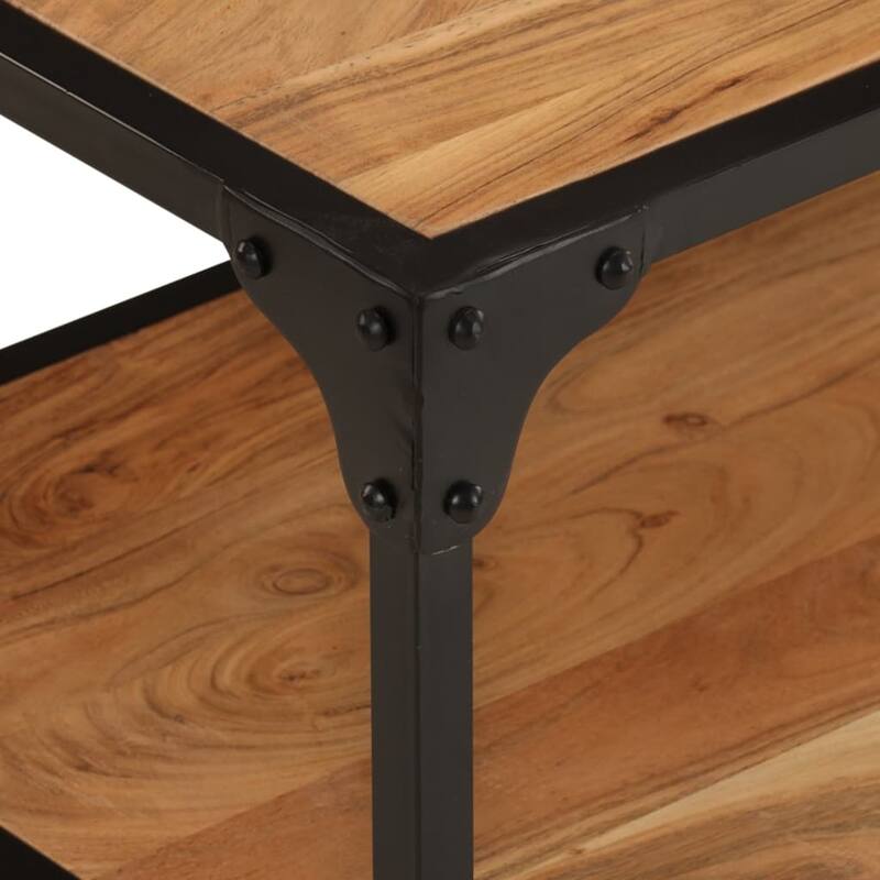 vidaXL Coffee Table 35.4"x17.7"x13.8" Solid Acacia Wood - 35.4" x 17.7" x 13.8"