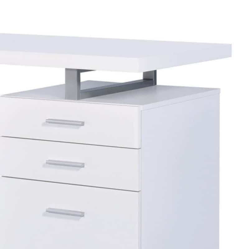Superb white Office Desk with Reversible Set-Up