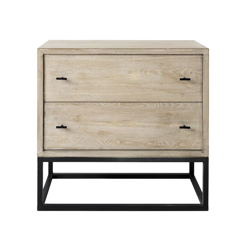HomeRoots 32" Natural Solid Wood Two Drawer Sideboard - 15.94' X '30.12' X '31.89