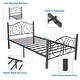 preview thumbnail 27 of 27, Black Vintage Scroll Metal Platform Bed Frames with Headboard