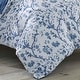 preview thumbnail 5 of 6, Laura Ashley Elise Blue Cotton Duvet Cover Set