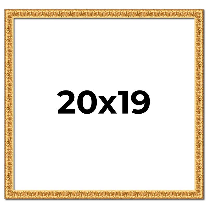 20x19 Frame Gold Real Wood Picture Frame Width 1 inches | Interior