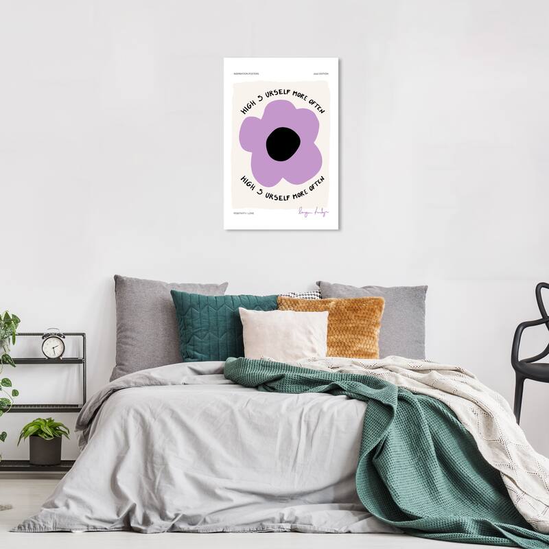 Wynwood Studio Canvas Typography and Quotes Hi 5 Yourself Purple and Light Purple Modern & Contemporary Wall Art Canvas Print - 16 x 24