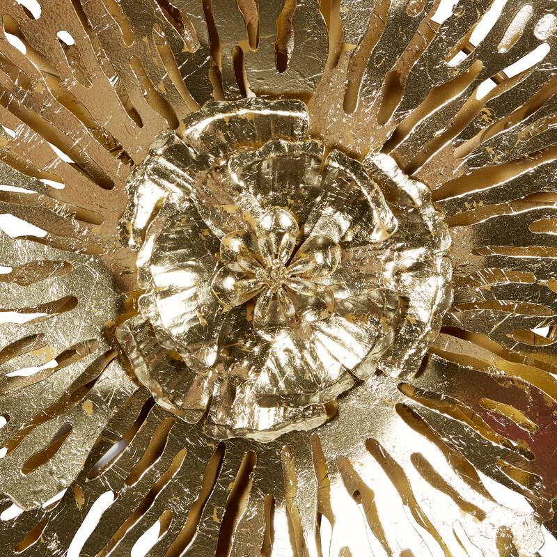 Metal Floral Wall Decor - Set of 3 Gold - Roche River Decor