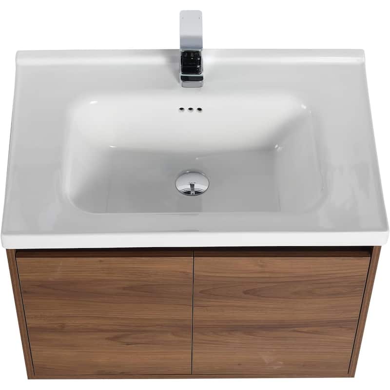 Blossom 28" Wall Mounted Floating Bathroom Vanity with Ceramic Sink