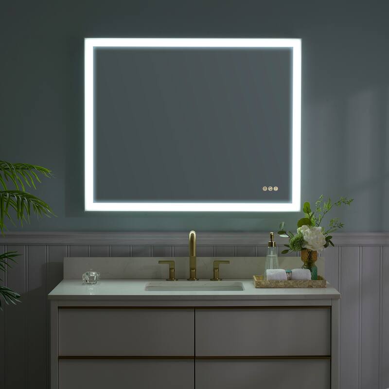 Wall Mounted Bathroom Heavy Duty Framed LED Mirror With bright light And And Memory Function
