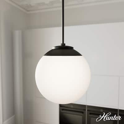 Hunter Hepburn 1 Light Pendant - Kitchen Island, Bedroom, Foyer - Globe, Mid-Century Modern, Art-Deco