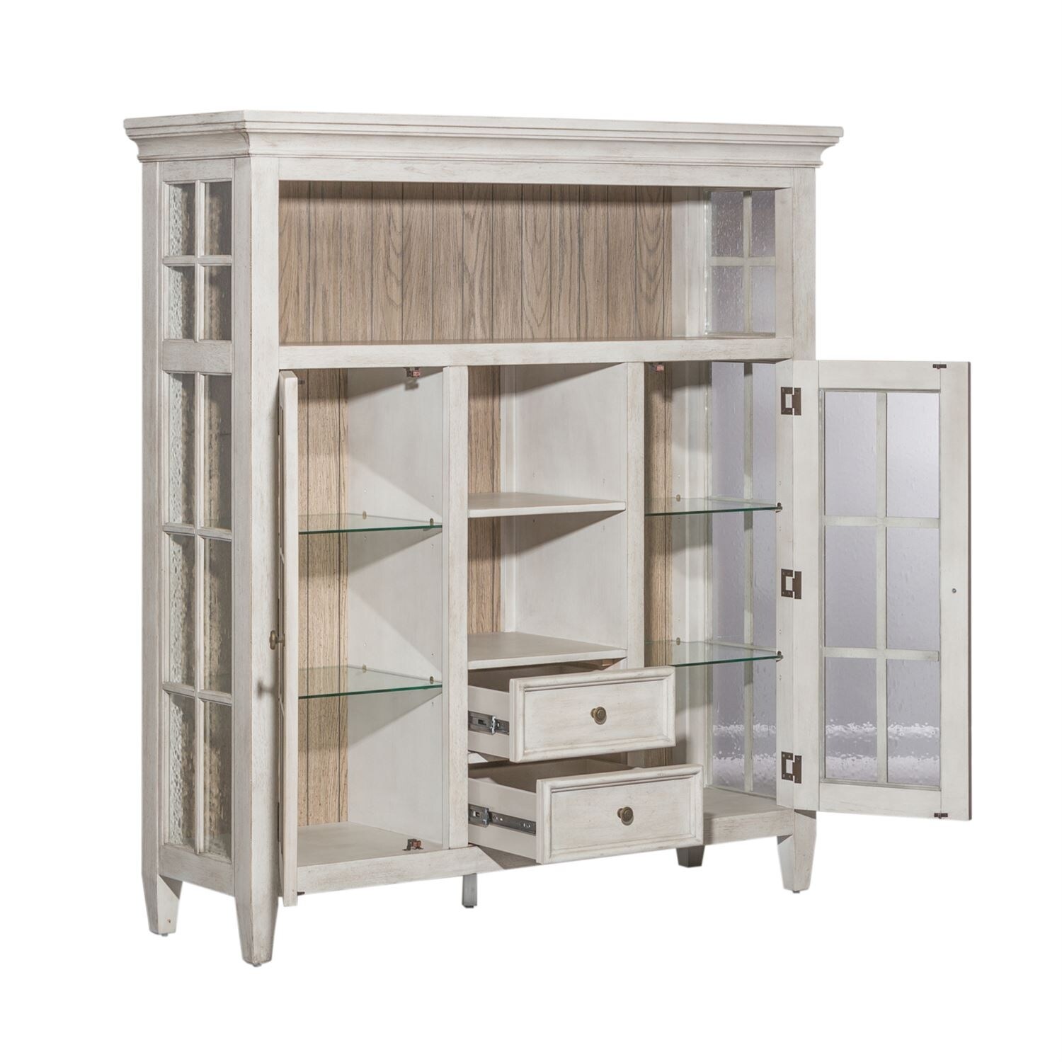 Heartland Antique White Two Glass Doors Display Cabinet Overstock 28558116