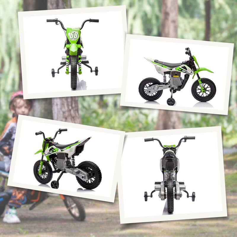 Qaba 12V Kids Motorcycle W/ Twist Grip Throttle, Rear Suspension